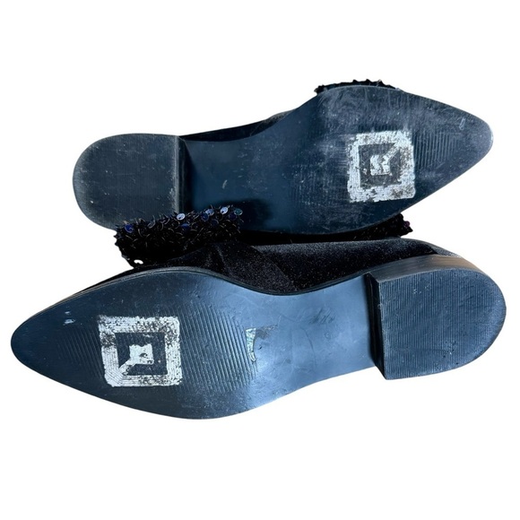 Shellys London Collapse Heel Flat Shoes Black Velvet Size Womens 7.5 - Picture 8 of 8